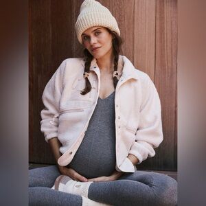 NWT FP Movement X Hatch Hit The Slopes Fleece Jacket - XS - Canvas Ivory